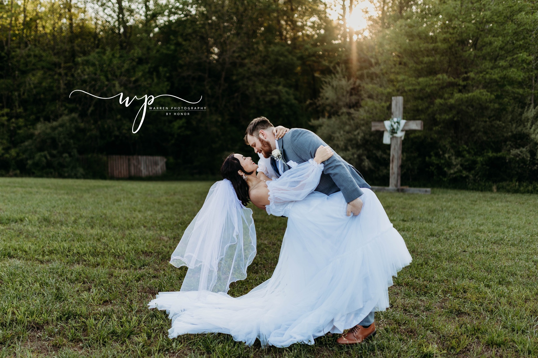 Outdoor wedding ceremony at The Meadows Event Venue